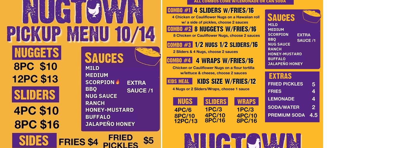 Nugtown Menu