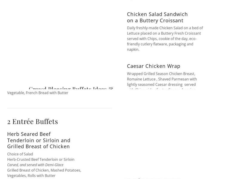 Bon Appétit Catering Menu