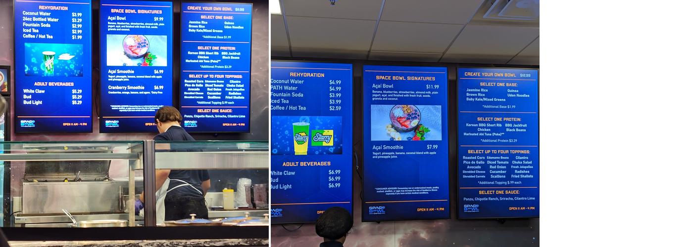 Space Bowl Bistro Menu