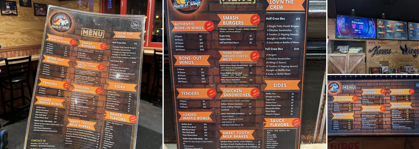 Bay Ridge House of Wings Menu