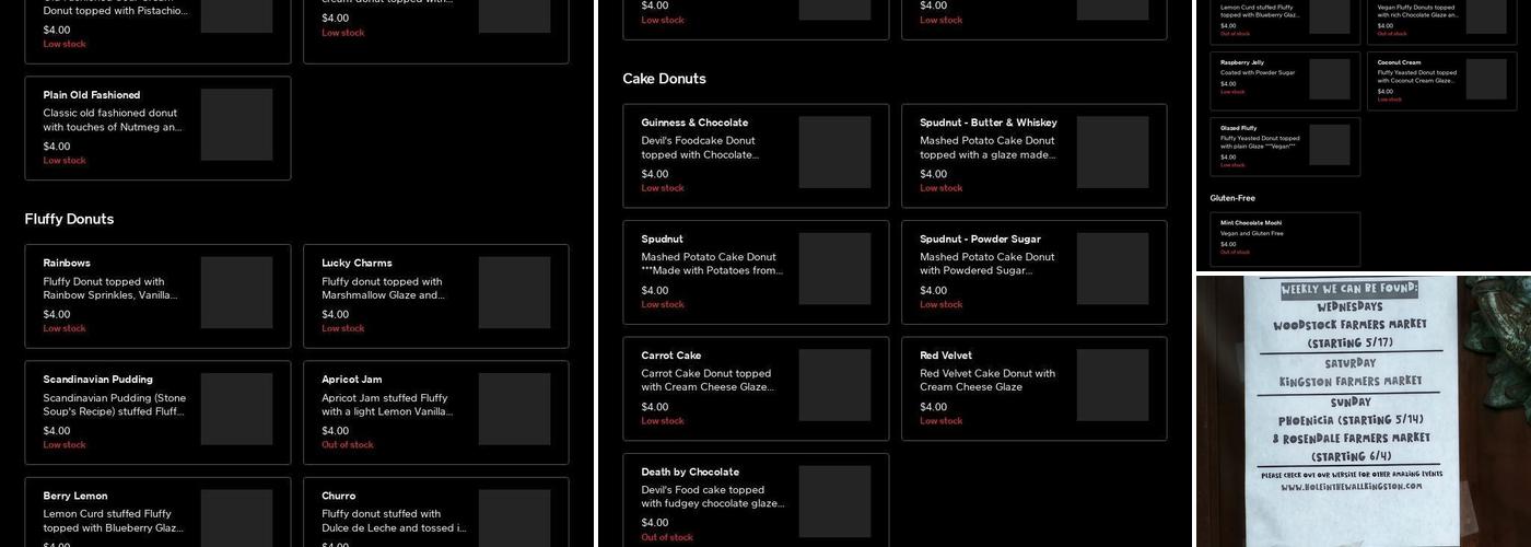 Hole in the Wall Donuts Kingston Menu