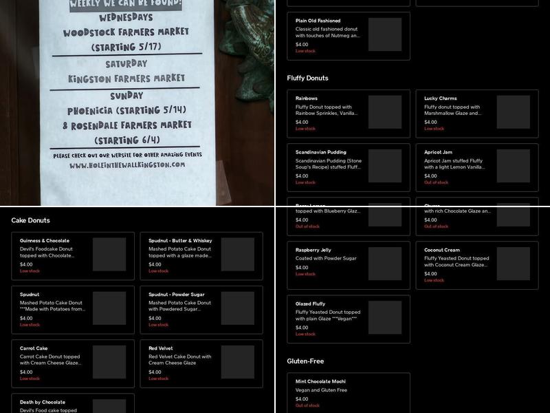 Hole in the Wall Donuts Kingston Menu