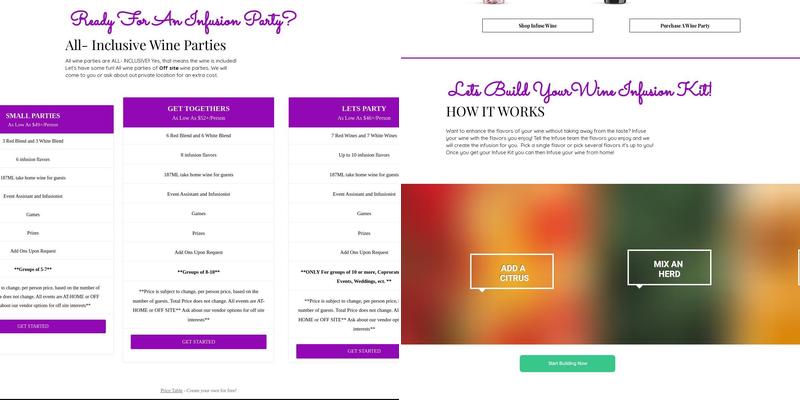 Infuse Wine Menu