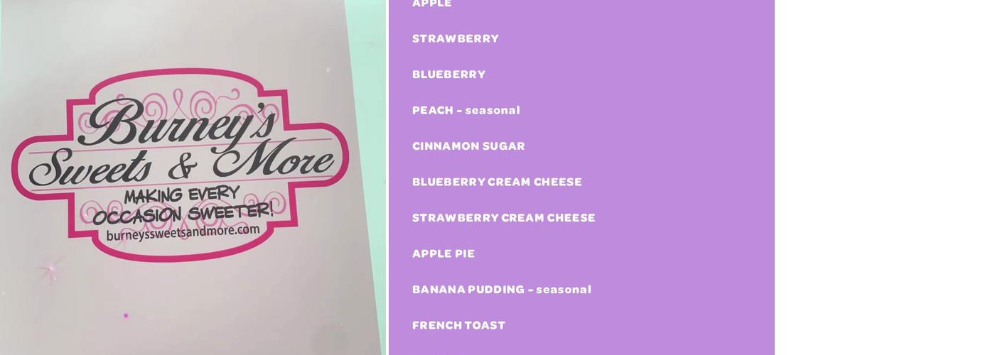 Burney's Sweets & More Menu