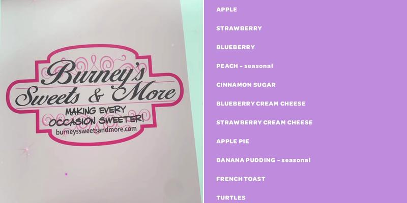 Burney's Sweets & More Menu