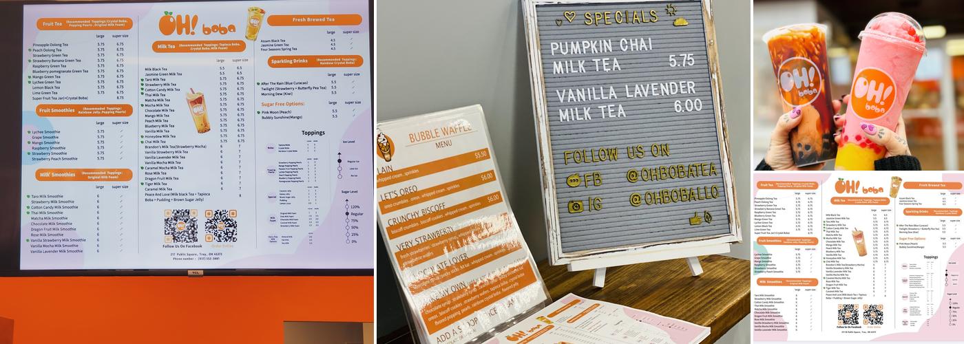 OH! Boba Menu