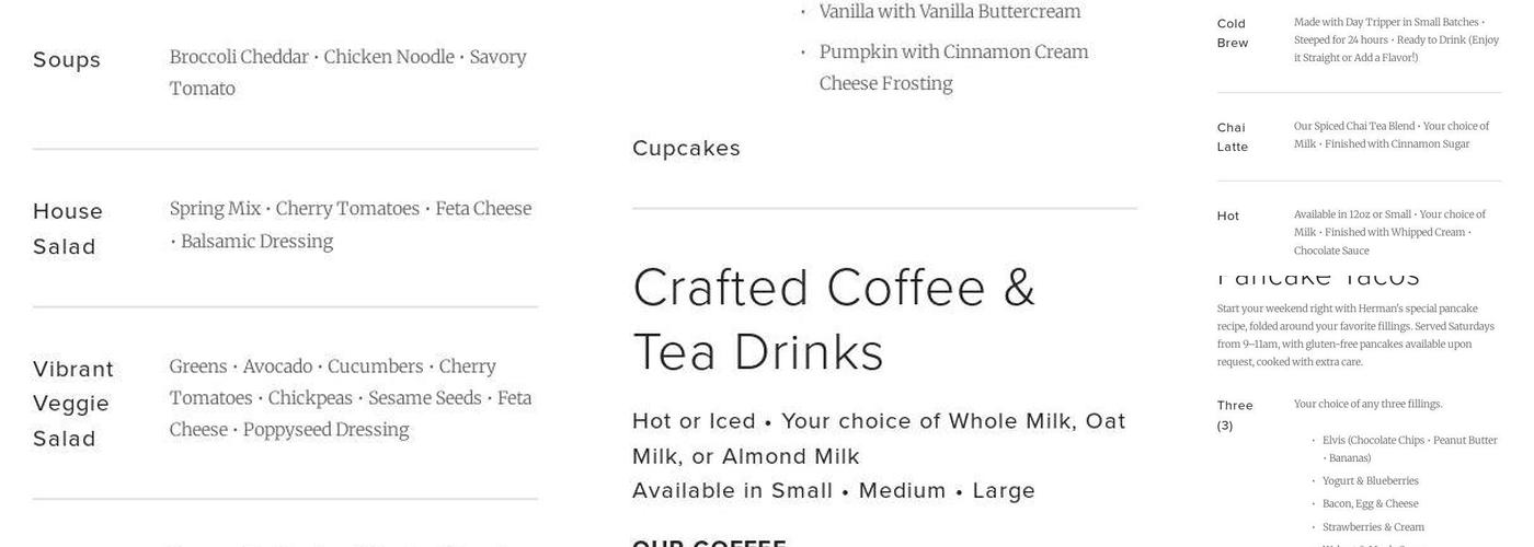 Groovy Bean Café Menu