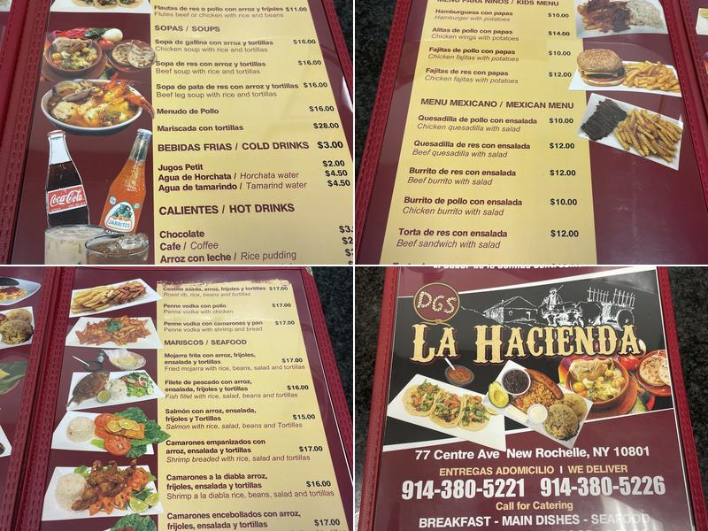 DGS LA HACIENDA Restaurant Menu
