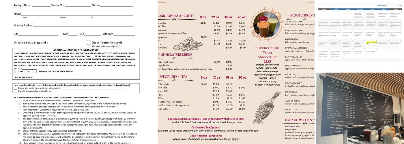 Co-op Cafe Menu