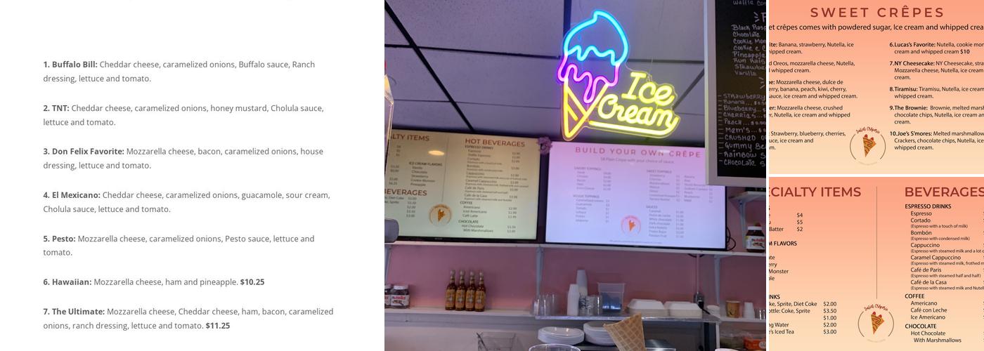 Juliet Crêperie Menu