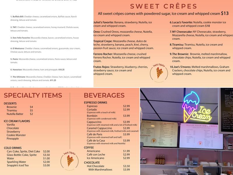 Juliet Crêperie Menu