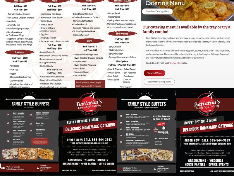 Battatini's Catering Menu