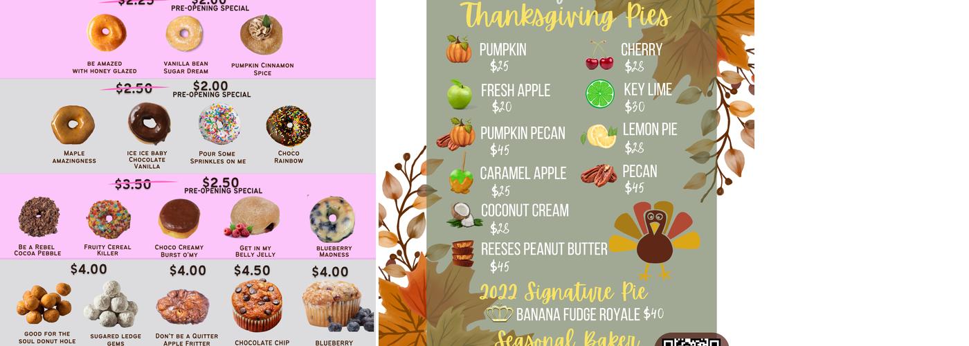 Sugared Ledge Bakery Menu