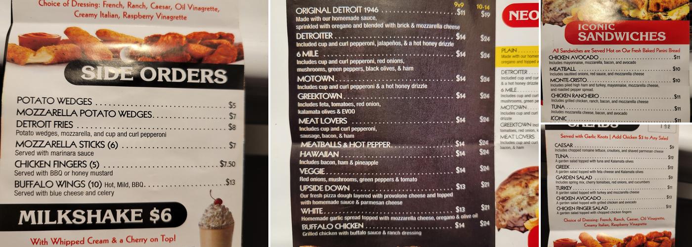 Icon Pizza Menu
