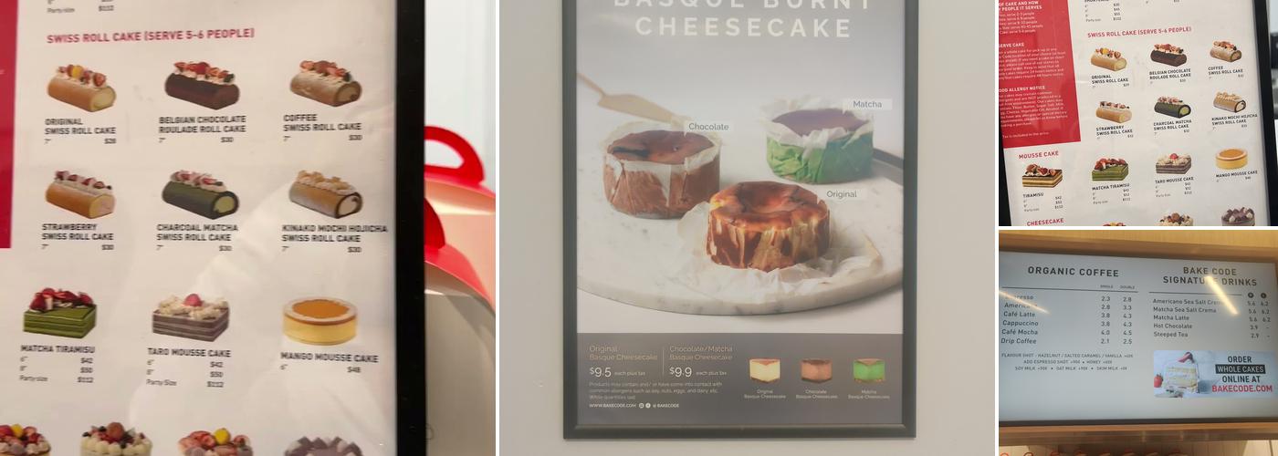 Bake Code (Scarborough) Menu