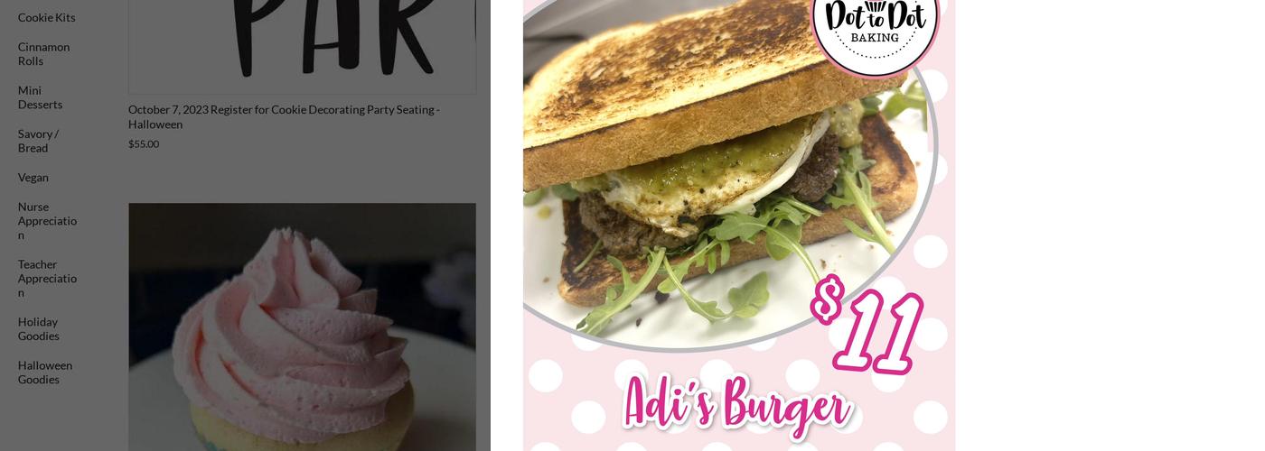 Dot To Dot Baking Menu