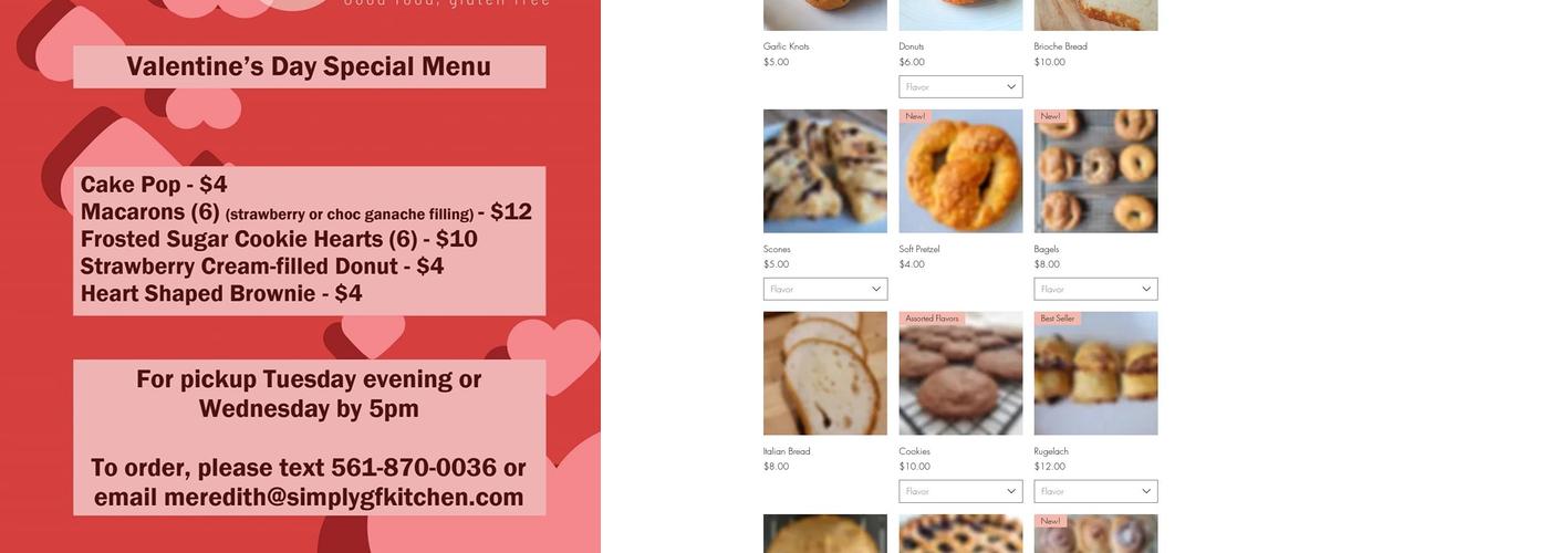 Simply GF Kitchen Menu