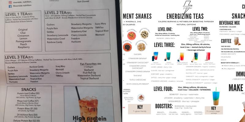 Riverside Nutrition Menu