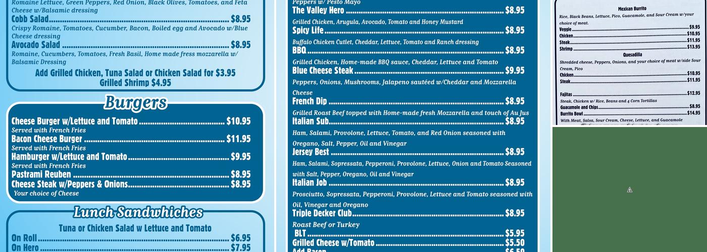 Blue Cafe Menu