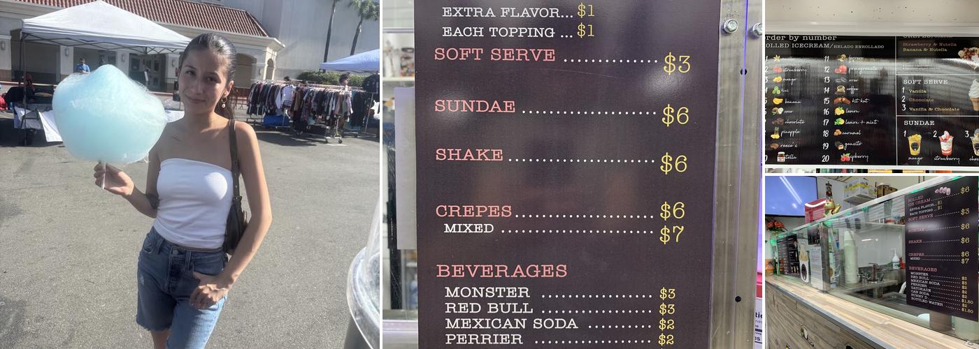 Número uno rolled ice cream Menu