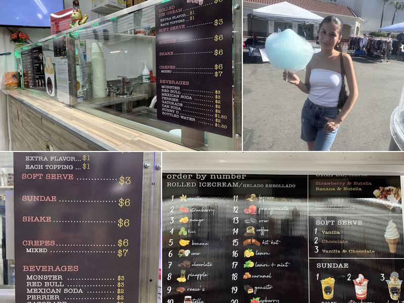 Número uno rolled ice cream Menu