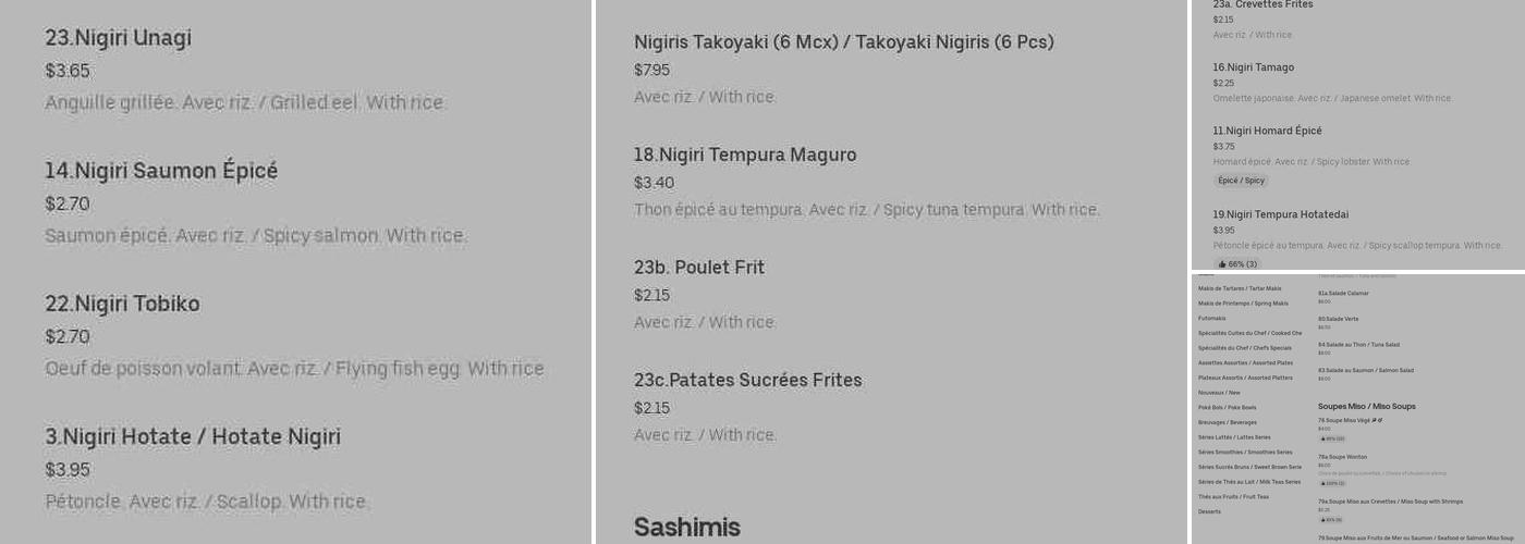 Sushi 111 Menu