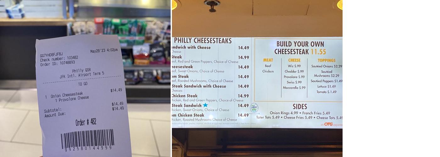 Philly Cheesesteaks Menu