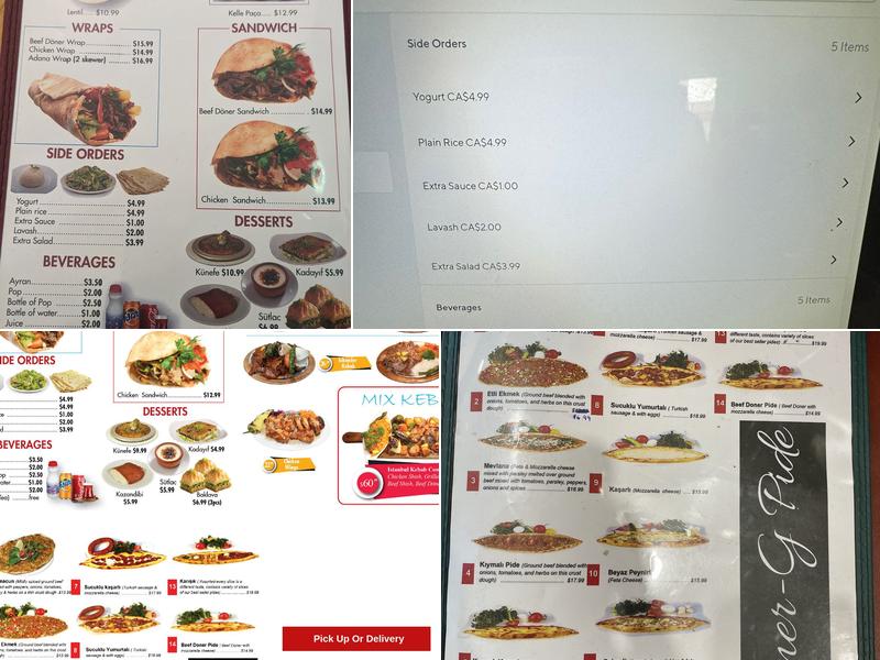 Doner G Turkish Cuisine Menu