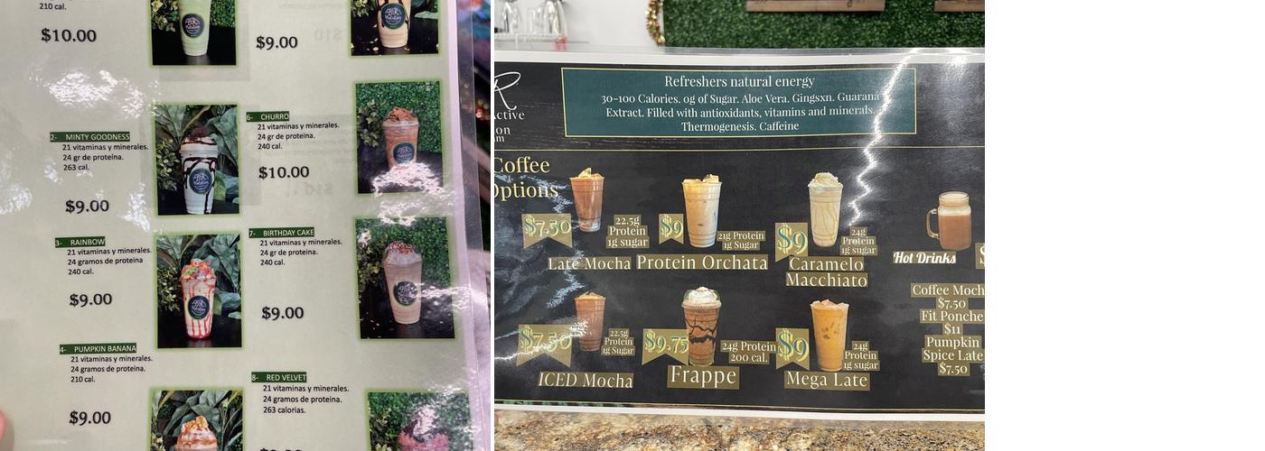 Healthy Active Nutrition Menu