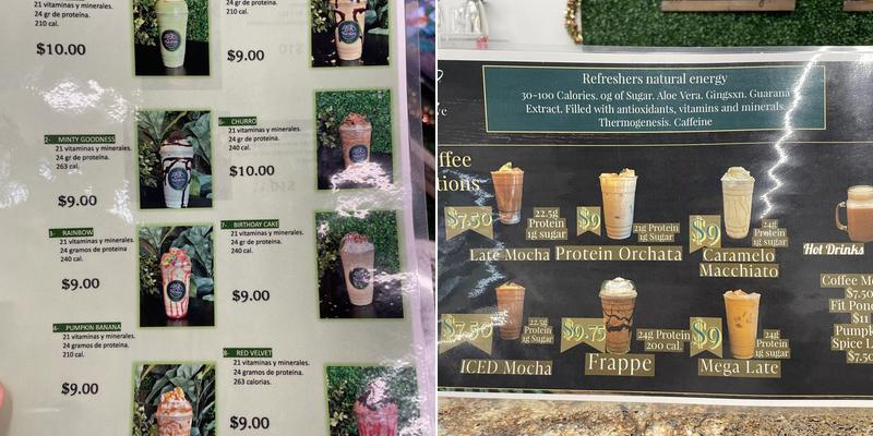 Healthy Active Nutrition Menu