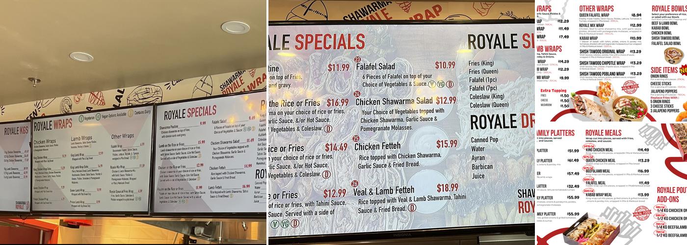 Shawarma Royale Menu
