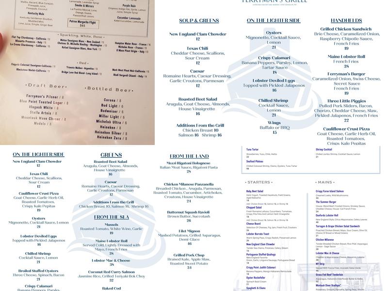 Ferryman's Grille Menu