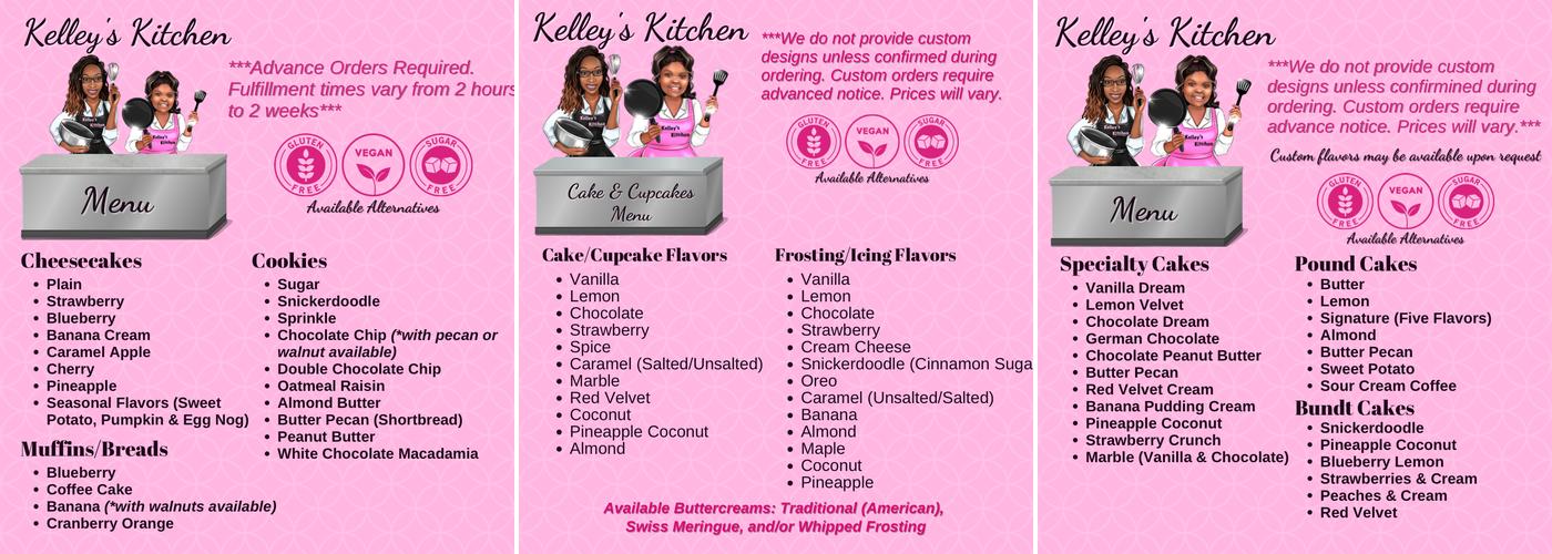 Kelley's Kitchen Menu