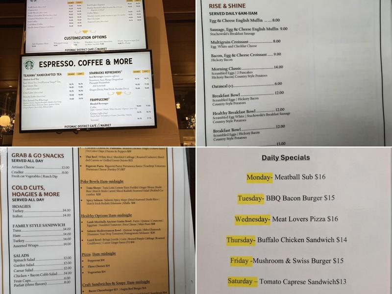 Potomac District Cafe & Market Menu