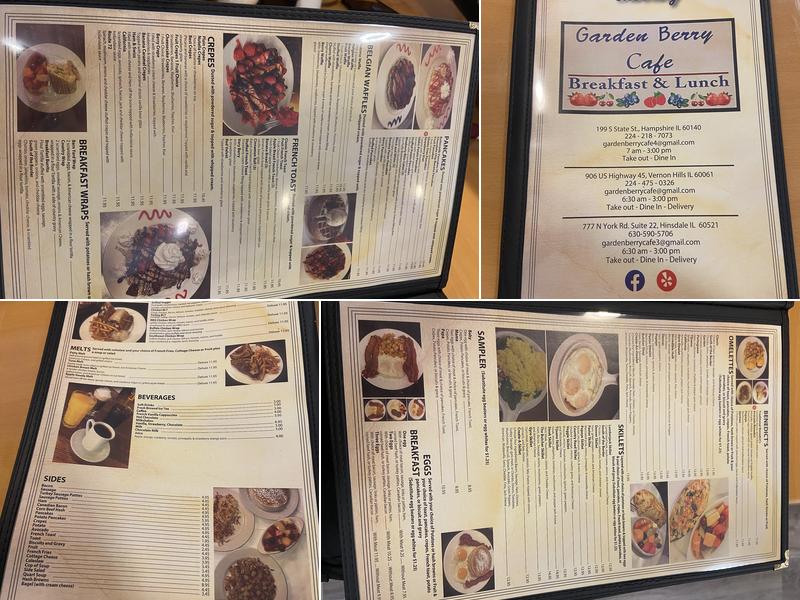 Garden Berry Cafe Hampshire Menu
