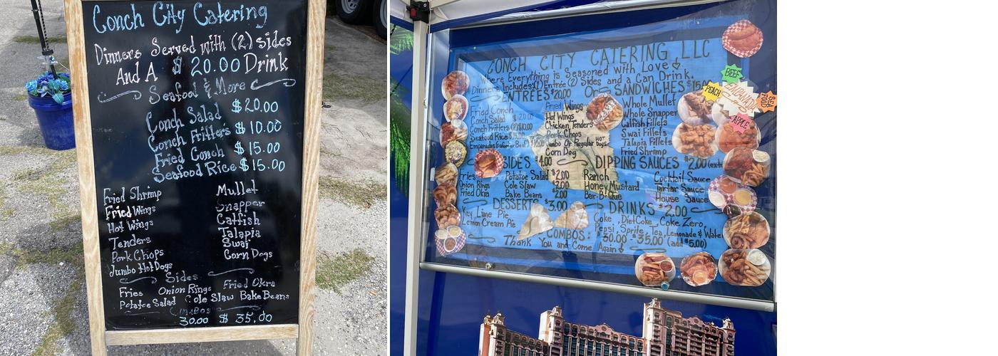 CONCH CITY CATERING,LLC Menu
