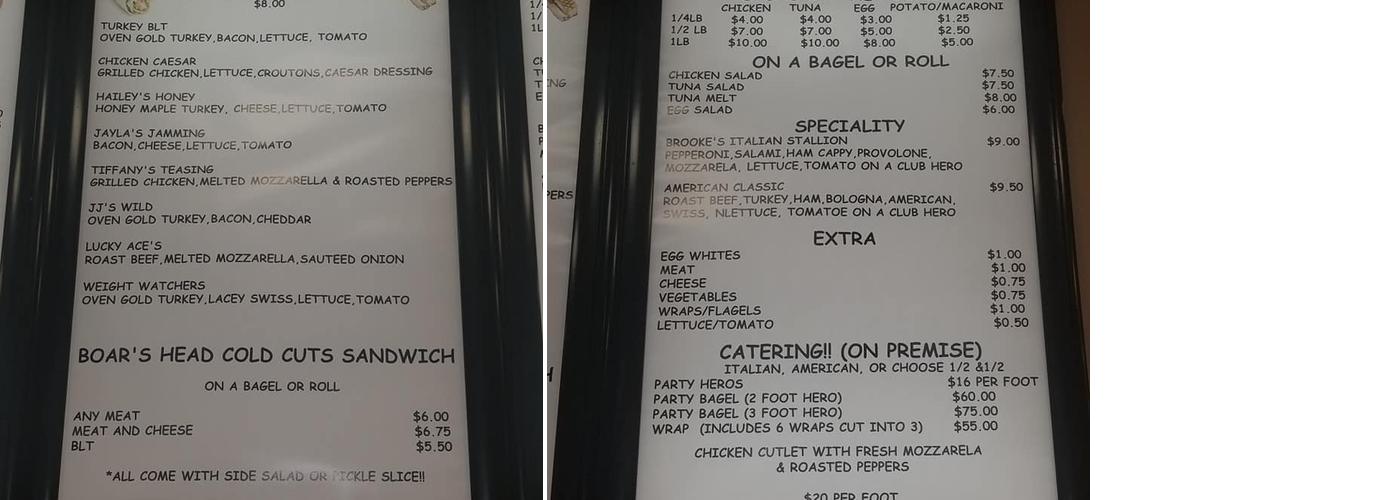Westside Bagels Menu