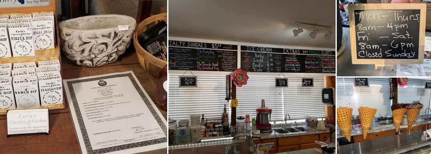 Showcase Gardens Ice Cream Shoppe Menu