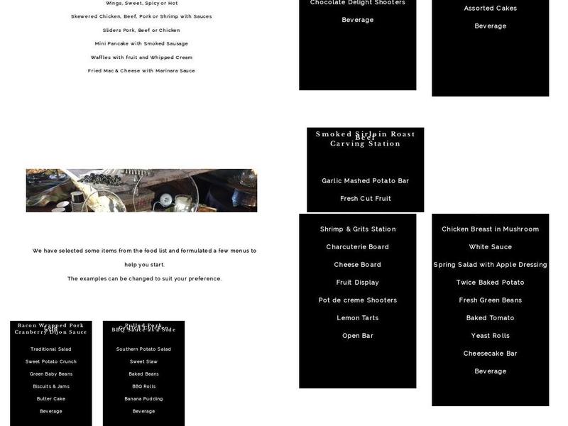 Jimbo's Catering Menu