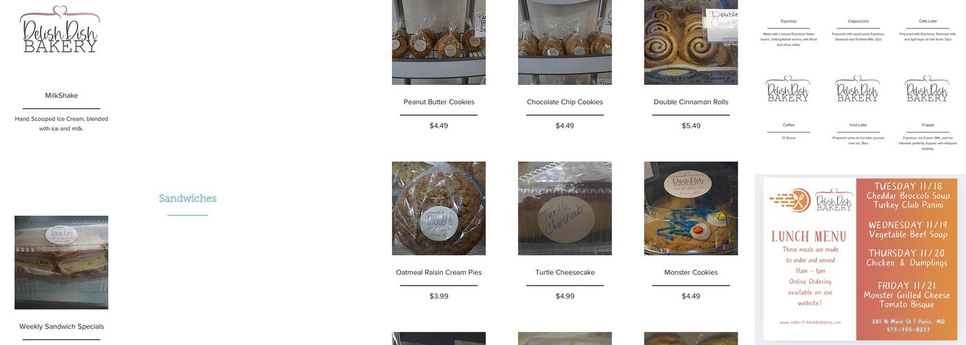 Delish Dish Bakery Menu