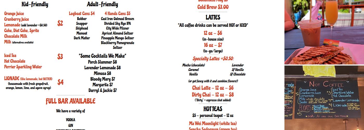 The Dandy Lion Cafe Menu
