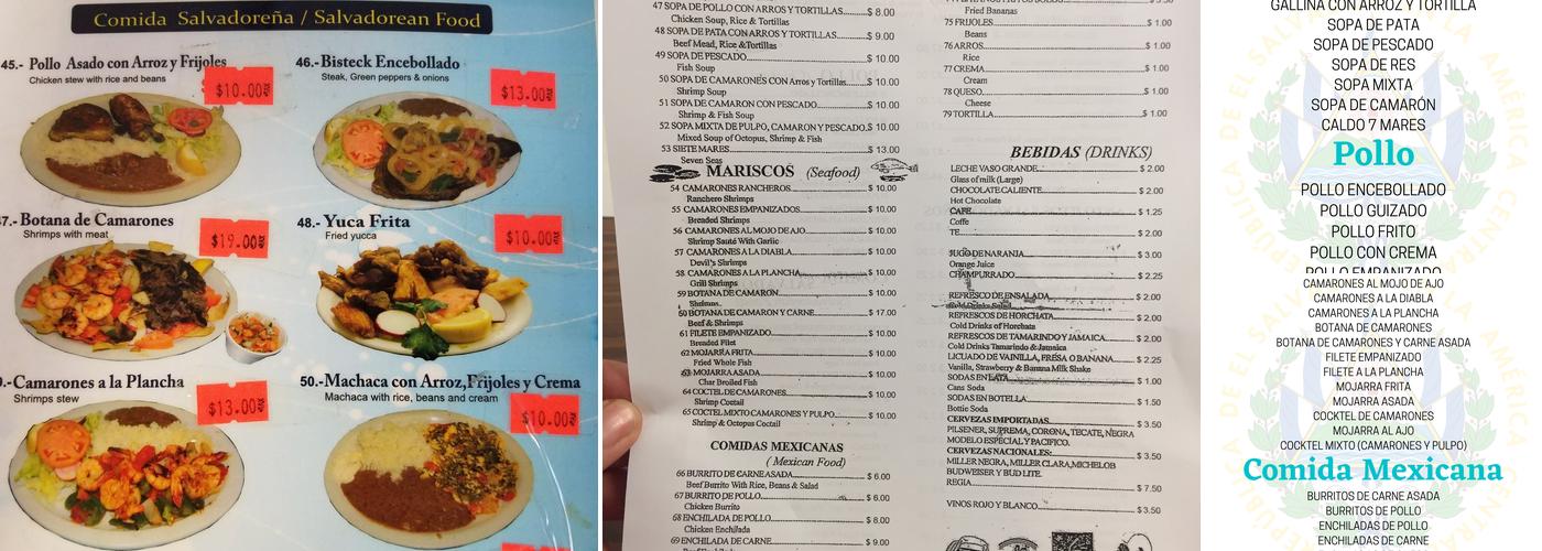 Restaurante Cabañas Menu