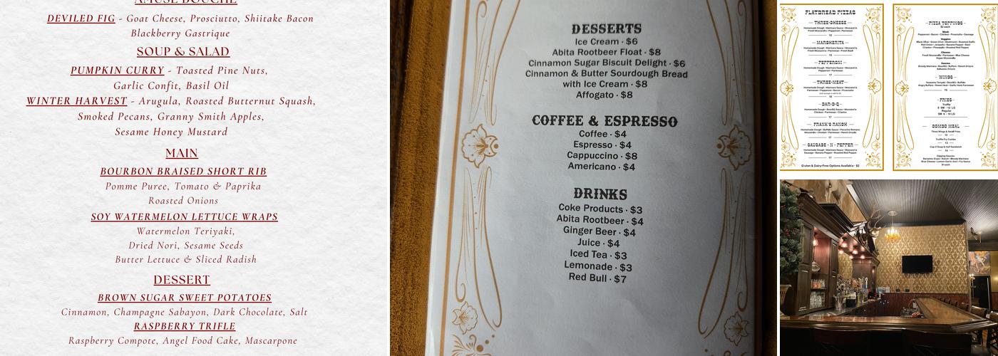 Roxy’s Vevay Menu