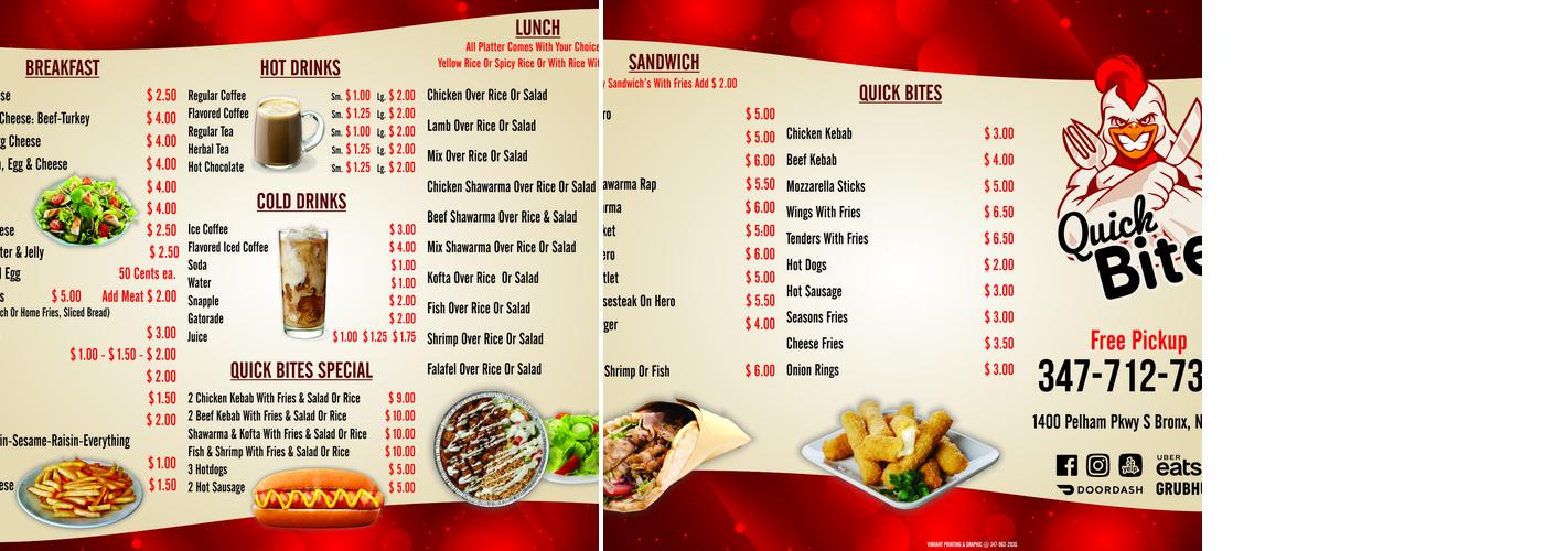Quick bite’s BX Menu