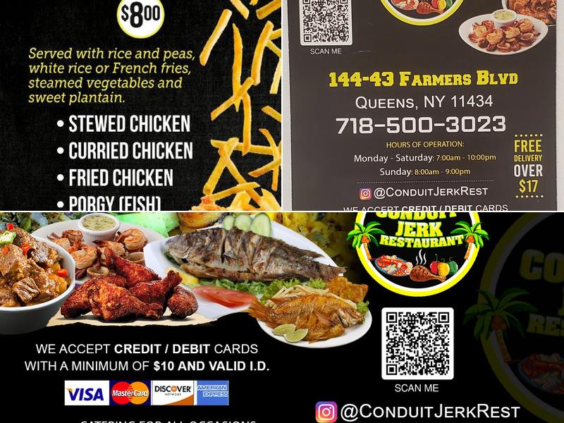 Conduit Jerk Restaurant Menu