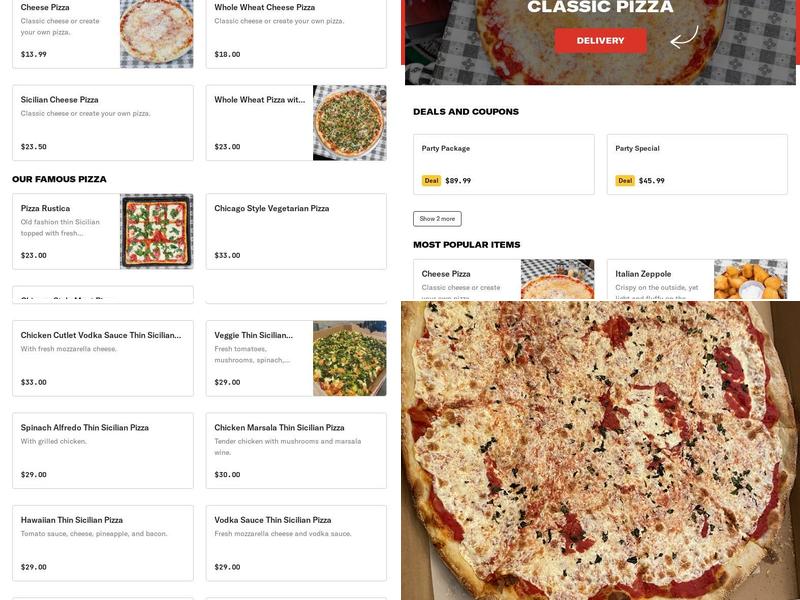 Classic Pizza Menu