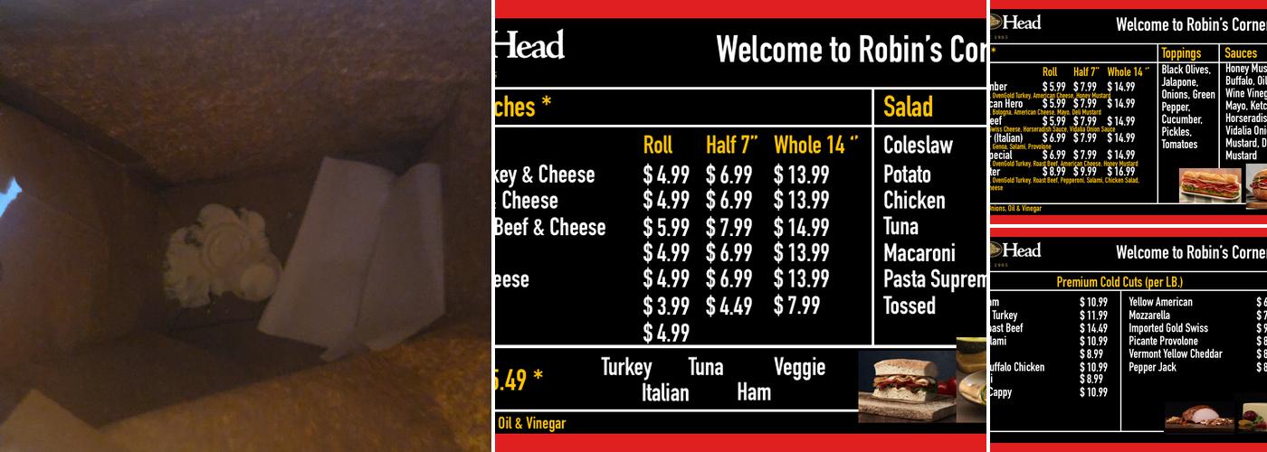 Robin's Corner Deli Menu