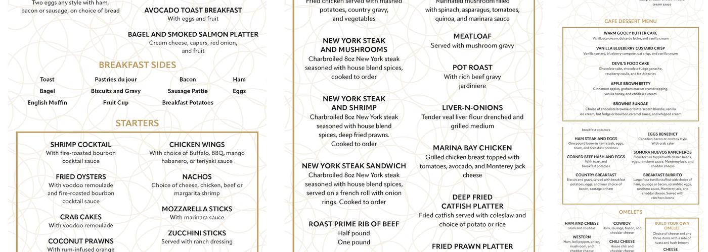 LB Grill at Legends Bay Casino Menu