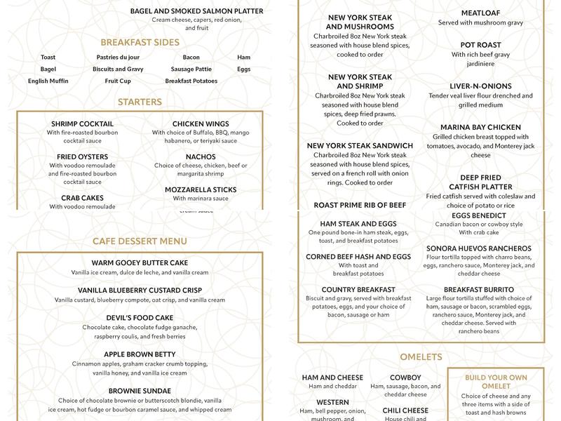 LB Grill at Legends Bay Casino Menu