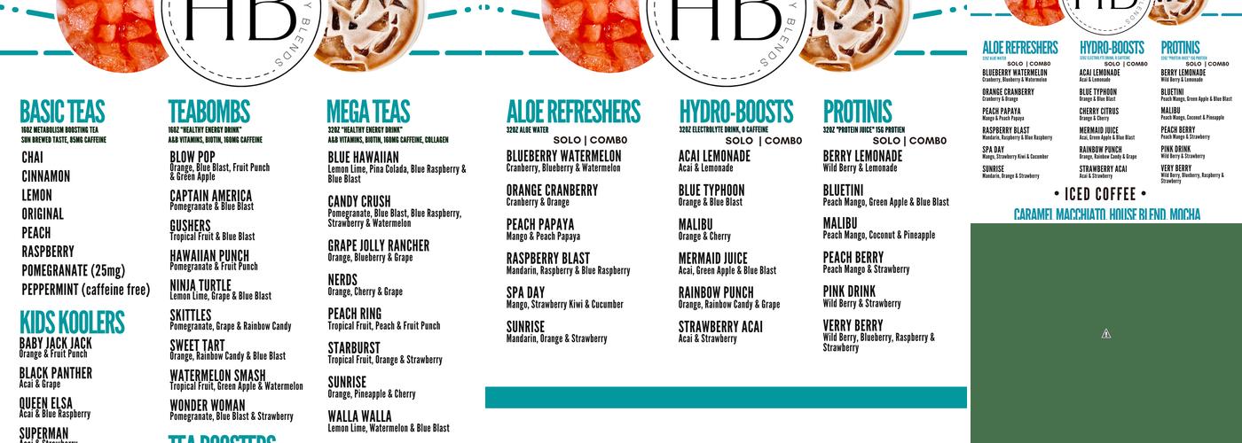 Highway Blends Menu